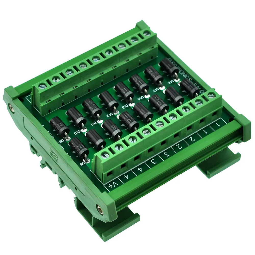 Electronics-Salon Slim DIN Rail Mount RJ45 8P8C Breakout Board Interface Module