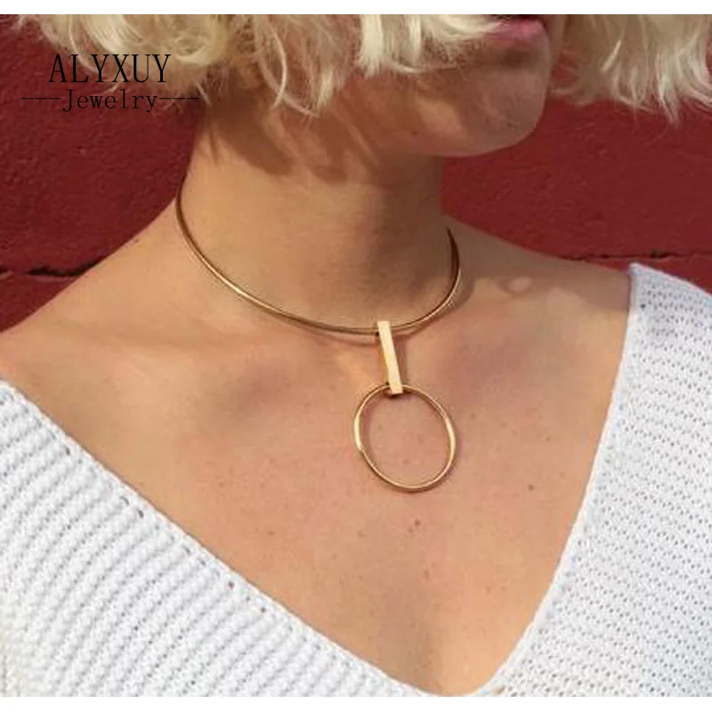 Новые модные изделия холодный металл круглый дизайн моменты воротник ожерелье подарок для женщин девушки N1805