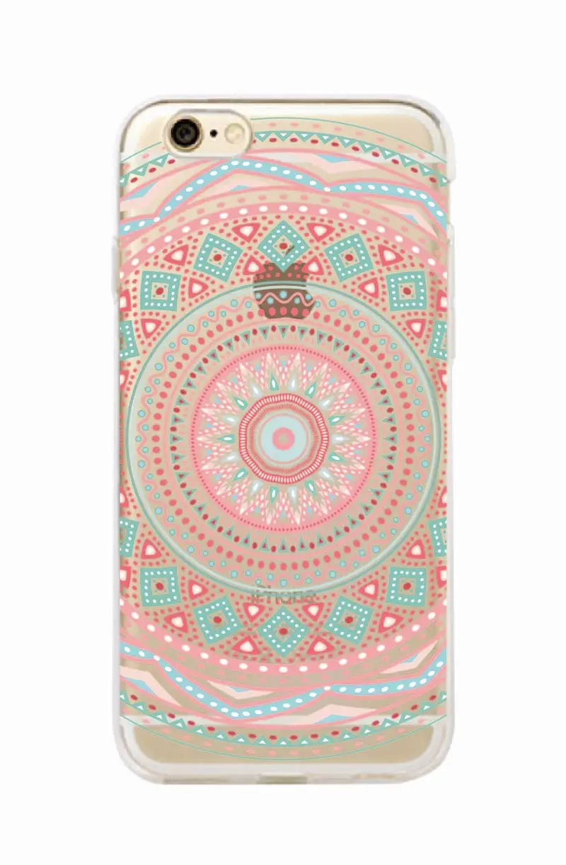 Vintage Indian Floral Henna Mandala Yoga Ethnic Soft Tpu Phone Case Coque Fundas For iPhone 7Plus 7 XS Max 6 6S 5 5S 8 8Plus X