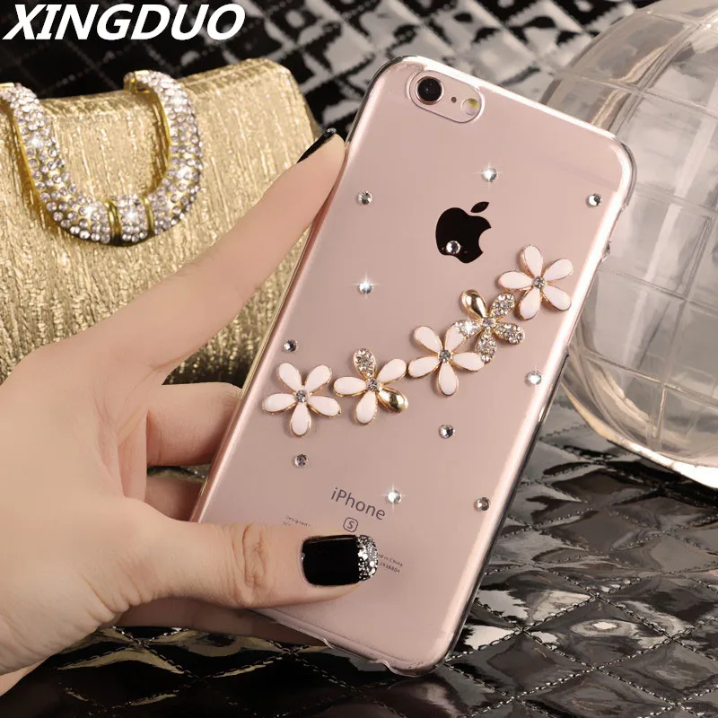 

XINGDUO Handmade Bling Diamond Rhinestone Flower Cover Case For Samsung galaxy S8 S9 S10 Plus Note 8 9 A8 Plus 2018 Phone case