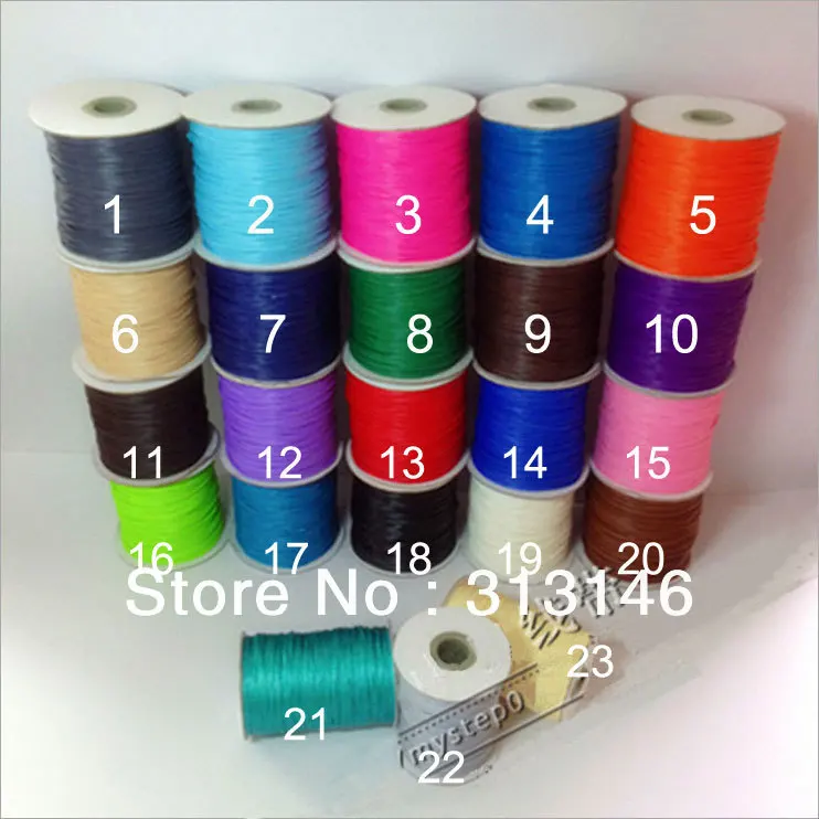 

Wholesale 1mm High Quality Eco-Friendly Polished 200 Yards Korean Wax Cord Thread Shamballa Bracelet Polyester Waxed Cord Rope