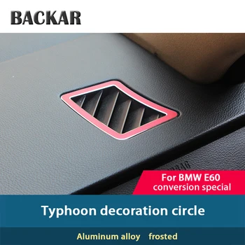 

BACKAR Auto Car Aluminum Alloy Stickers For BMW E60 E61 M Sport 2003-2008 2009 2010 Dashboard Air Outlet Frame Cover Accessories