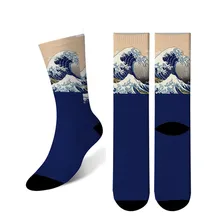 painting Printed Harajuku Socks Women Cotton Summer funny Long sock Art Socks happy Mens socks 6JQ-ZWL34