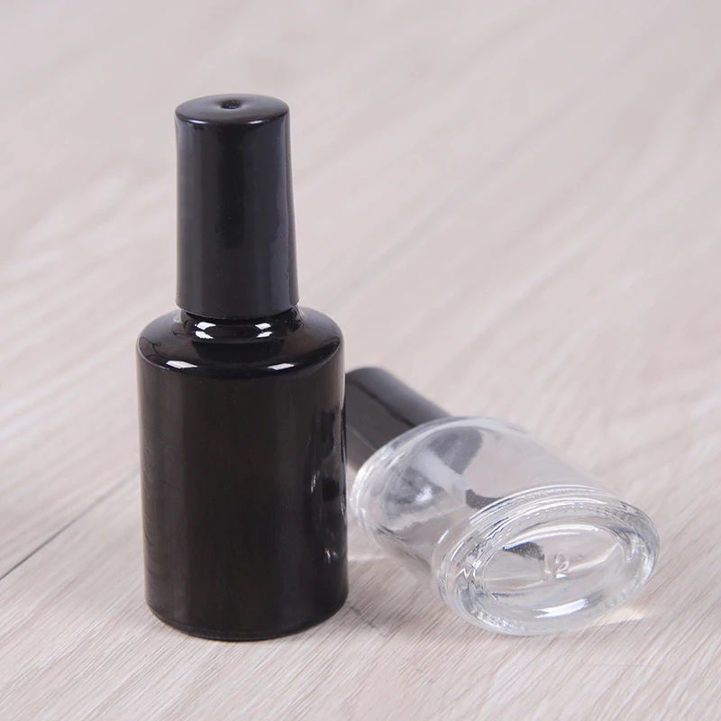 10 мл 15 мл прозрачный черный стеклянный пустой лак для ногтей многоразовая бутылка с кистью маленькие косметические контейнеры для макияжа