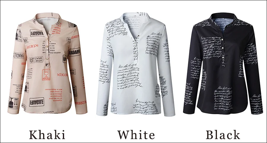 Gladiolus Letter Print Blouse Women V Neck Long Sleeve 2019 Spring Autumn Shirt Women Fashion Womens Tops And Blouses Plus Size (22)