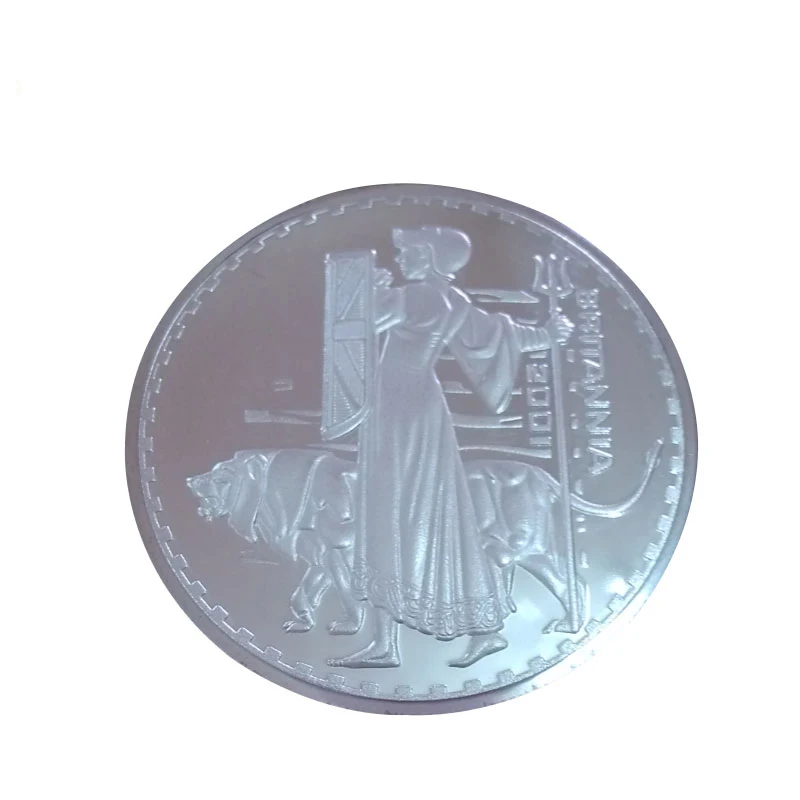 

Coins Collectibles Sliver Plated 40mm Britania 2001 Casascius UK Souvenir Art Collection Coins