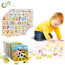 3 шт. деревянная игрушка 1 шт. ручные Пазлы+ 2 шт. головоломка с животными цифры и алфавит распознавание головоломка для детей Монтессори Образовательные GYH