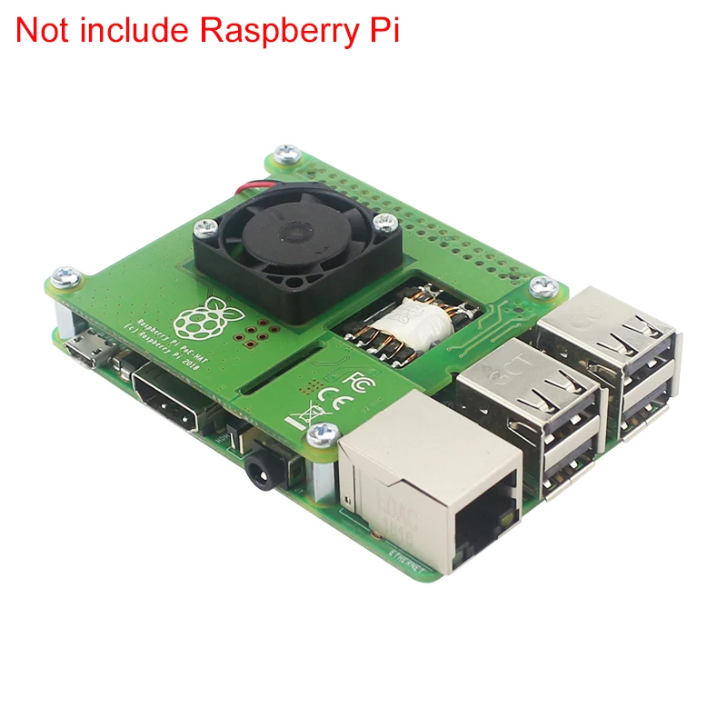 Raspberry Pi POE HAT мощность над Ethernet плата расширения с охлаждающим вентилятором для Raspberry Pi 3 Model B