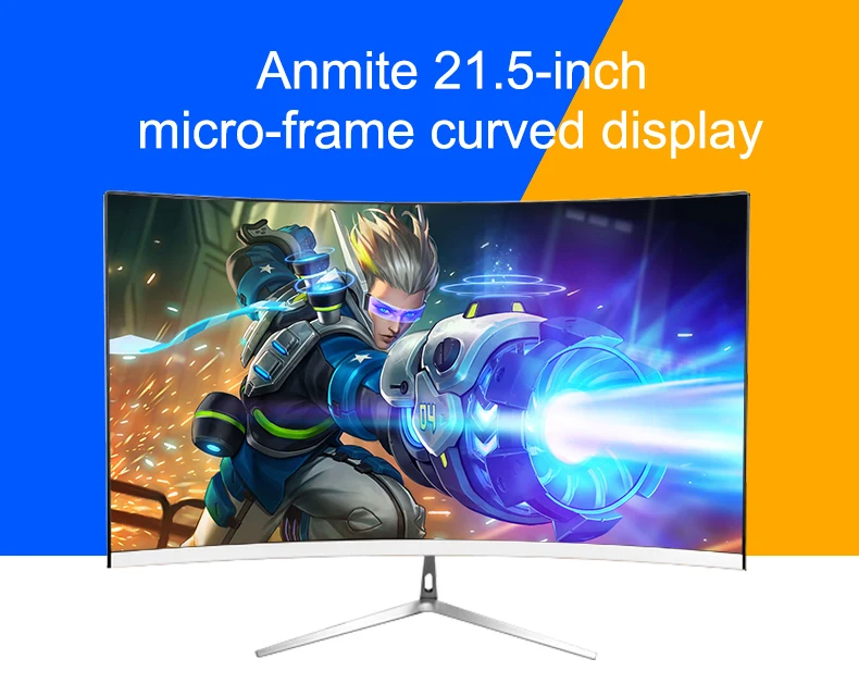 Anmite 21,5(22) дюймовый TFT Lcd FHD Hdmi изогнутый монитор ультратонкий Светодиодный компьютерный экран