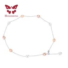 2016 Venta Caliente 925 joyas de plata collar y tear drop 100% de agua dulce verdadera perla gargantillas collar para regalo de las mujeres