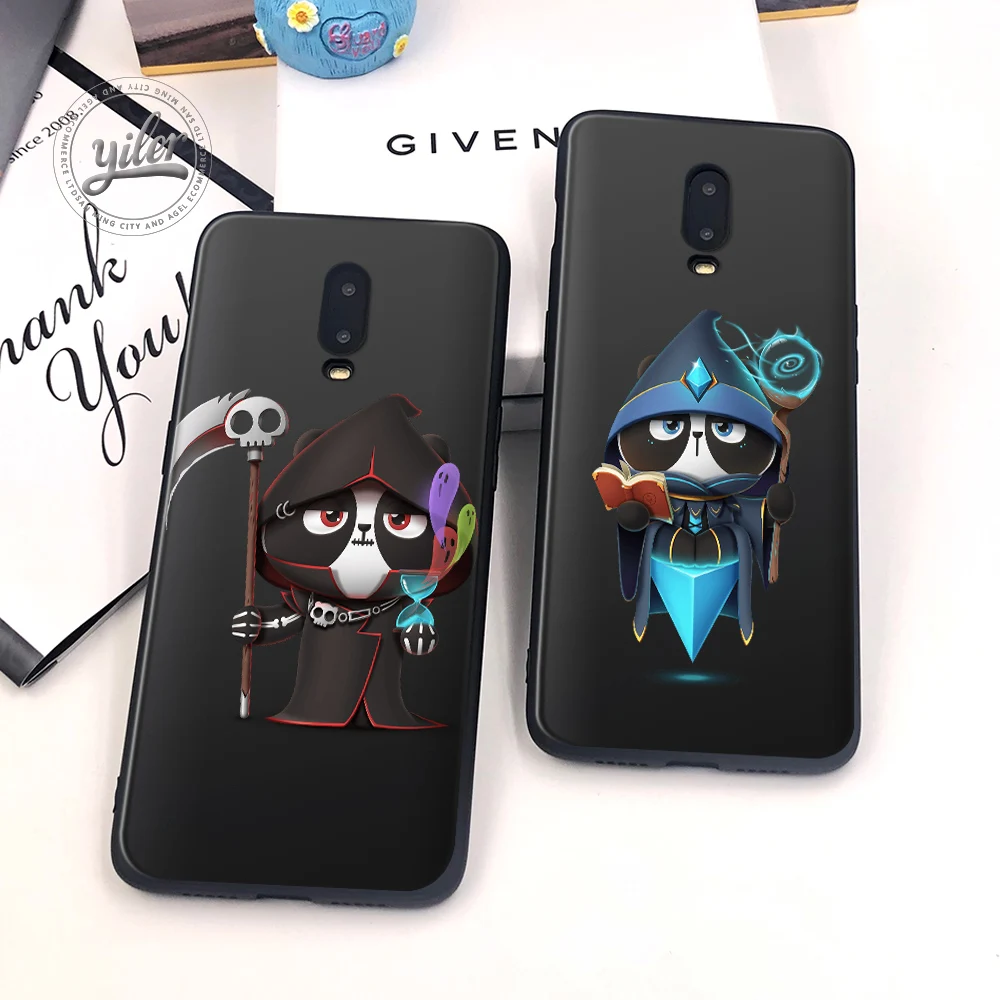 

For Case Oneplus 6T Cover Black Soft Silicone Cute Panda for Funda One plus 6T Phone Cases for Oneplus 6T 1+6T Case Capa