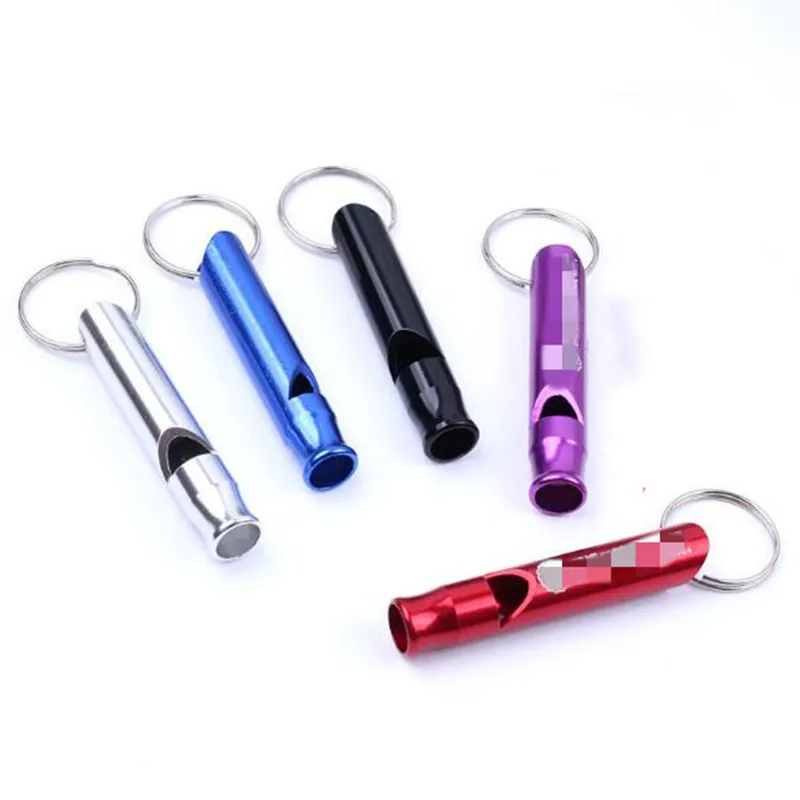

5Pcs/lot Red Yellow Blue Multifunctional Aluminum Emergency Survival Whistle Keychain For Camping Training whistle Key Chain