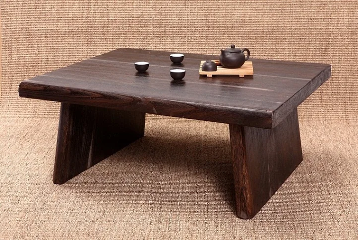 Japanese Antique Table Rectangle 80*65cm Paulownia Wood Asian Traditional Furniture Living Room Low Floor Table For Dining