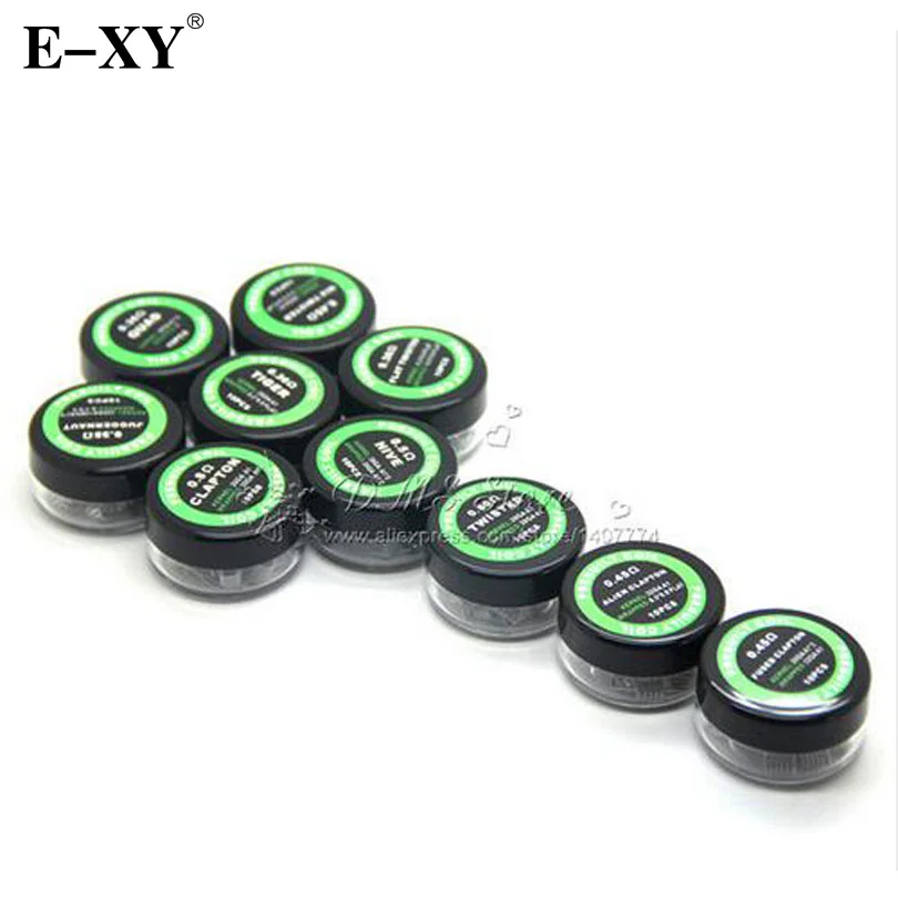 

Prebuild Coil Clapton Alien Tiger Quad Hive Flat twisted Mix twisted Heating Resistance Premade Coils Wire For Vape Mod 10pcs