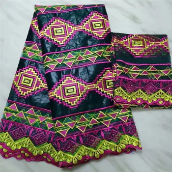 

African Bazin Riche Lace Fabric 2018 New Design Embroidered High Quality French Tulle Lace With Guipure Lace Fabric!PL91