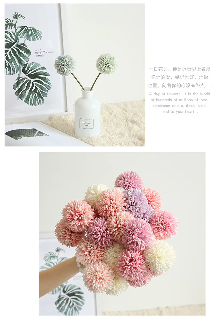 10pcs Artificial Flowers Dandelion Bouquet for Wedding Decoration Fake Flowers Home Decor Silk Hydrangeas Cheap Flow