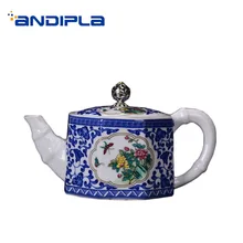 230 мл керамический фарфор Jingdezhen Handgrip чайный горшок Ручная роспись узор шариковые отверстия кунг-фу чайник бытовой посуда для напитков подарки