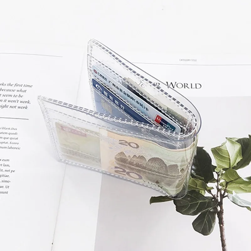 Прозрачный ПВХ женские кошельки и кошельки прозрачный короткий кошелек для женщин Сумка-клатч carteira Feminina держатель для карт женский кошелек для монет