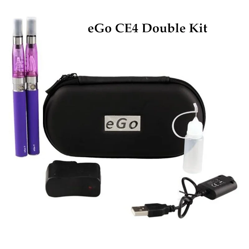 

eGo CE4 Double Kit Electronic Cigarette Ego T Battery 1.6ml CE4 Clearomizer Atomizer Tank Dual Vape Vaporizer Pen Kits