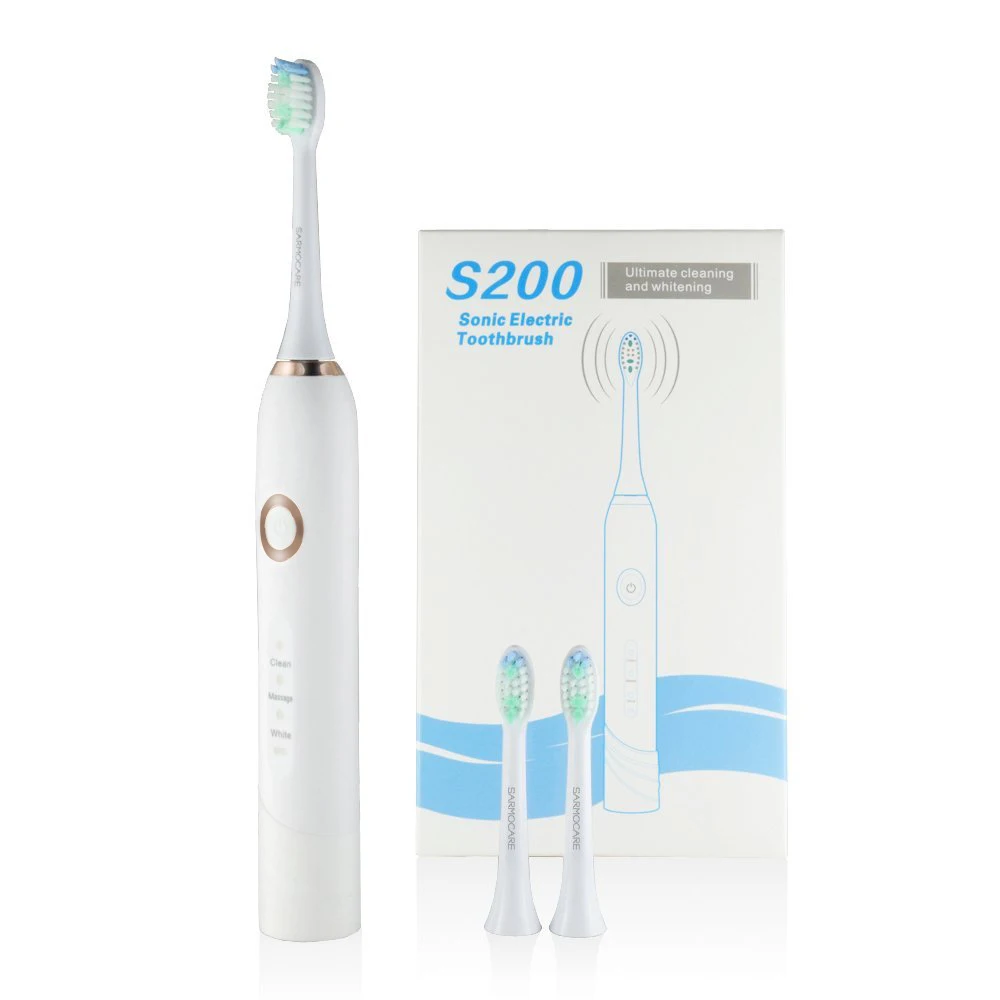 

Adult Electric Toothbrush USB Rechargeable Sonic Tooth Brushes IPX7 Waterproof smart timing with 2 Replacement heads JOYKEY S200