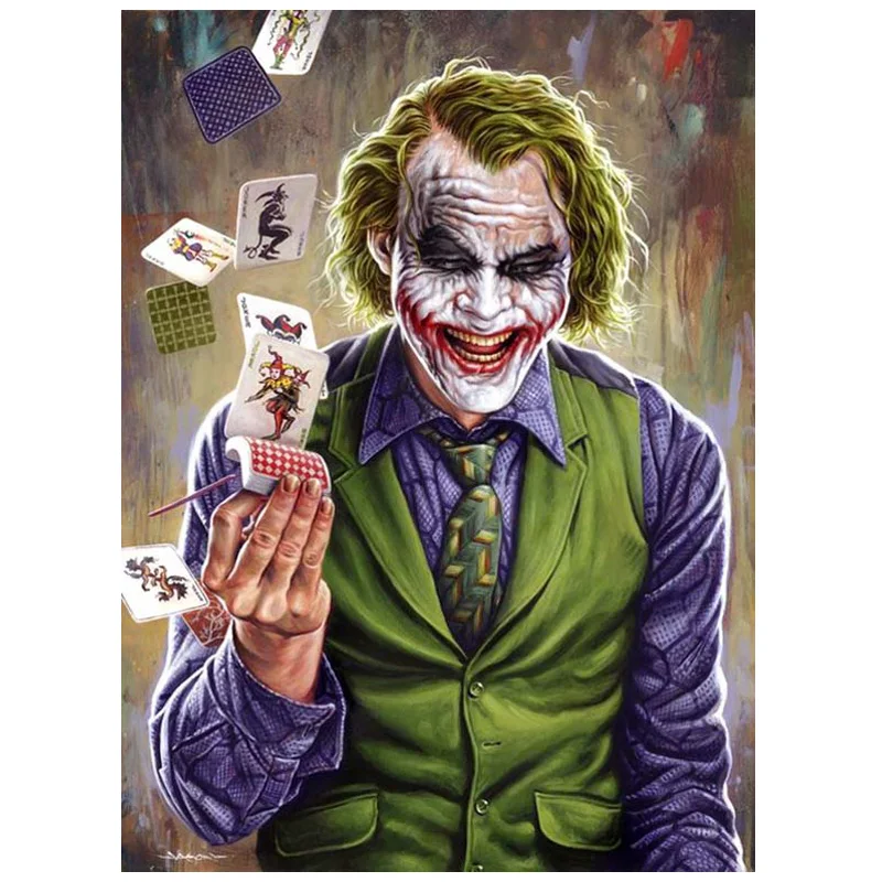 

DIY Diamond Embroidery cartoon clown joker cards 5d Diamond Painting Cross Stitch Full square Mosaic Portrait home Decor C279