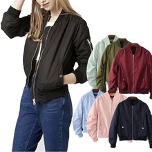 Try Everything Black Bomber Jacket Women 2017 Army Green Pink Multi-Color Zipper Female Bomber Jacket Spring Autumn Coat Women
