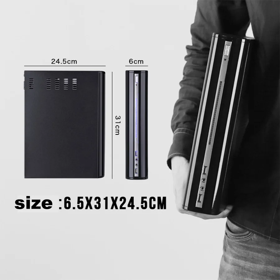 E.mini Mini ITX Micro ATX промышленный корпус поликарбонат 2007B с блоком питания 200 Вт и