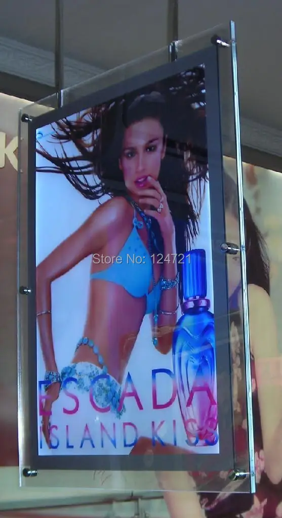 Quadros de Pôster Caixa de Luz Pendurado Dupla Face a4 Levou Acrílico A4 Backlight Publicidade Lightboxes 6 Pçs e lote