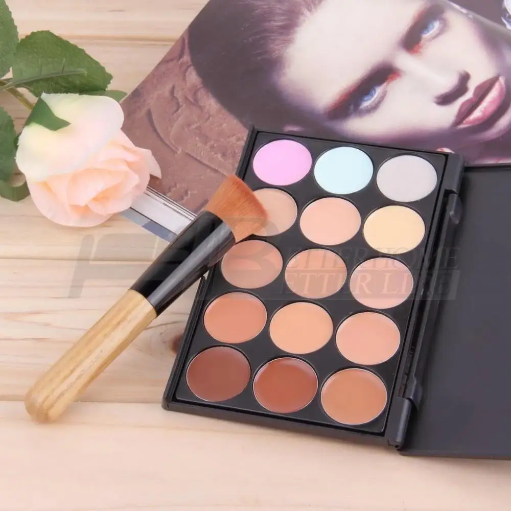 1set Professional Cosmetic 15 Colors contour Palette Face Cream Makeup Concealer Make up Set Tools With Brush face care | Красота и