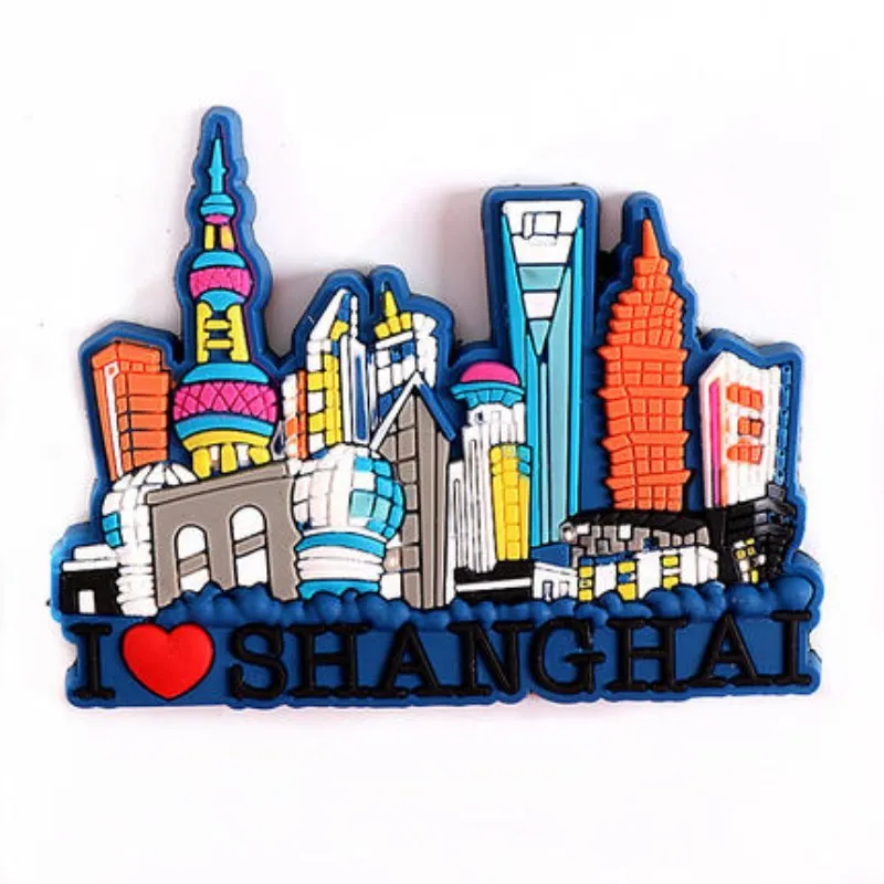 

Shanghai Tourist Souvenir Refrigerator Magnet Creative Abstract Three-Dimensional Landscape Refrigerator Sticker
