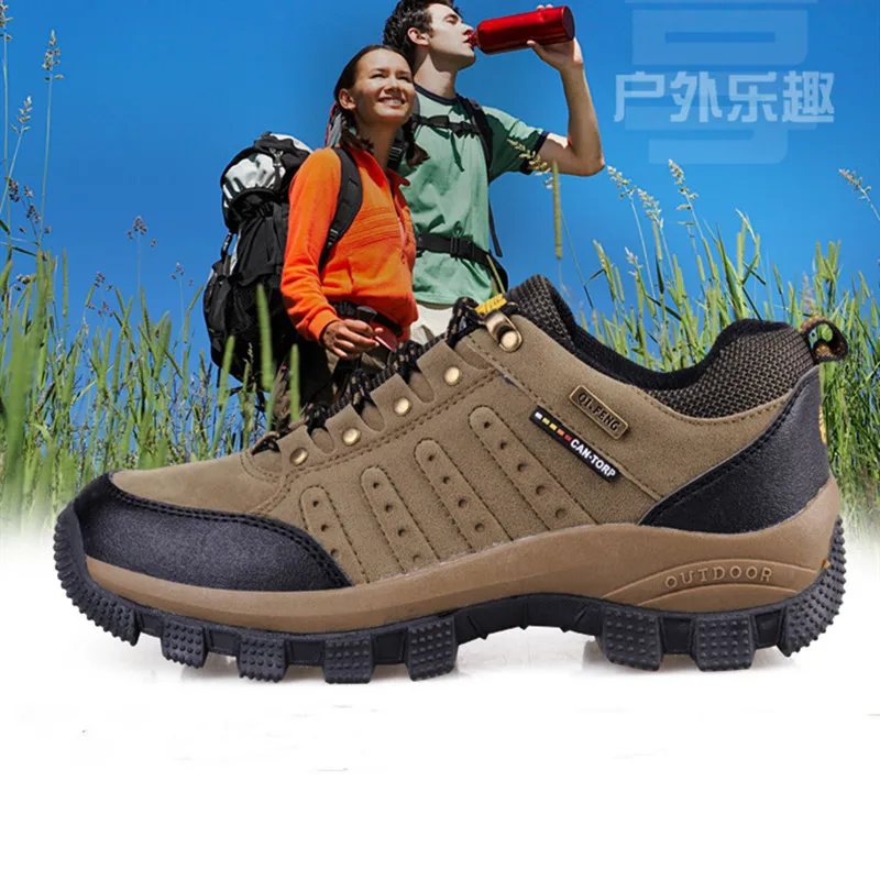 

Mens Mountain Hiking Boots Waterproof Woman Trekking Shoes Cow-suede Leather Climbing Sport Sneakers Outdoor Shoes