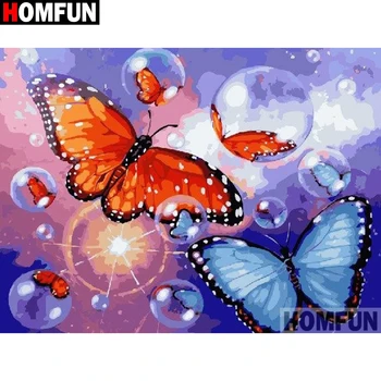 

HOMFUN Full Square/Round Drill 5D DIY Diamond Painting "Butterfly landscape" Embroidery Cross Stitch 5D Home Decor Gift A17821