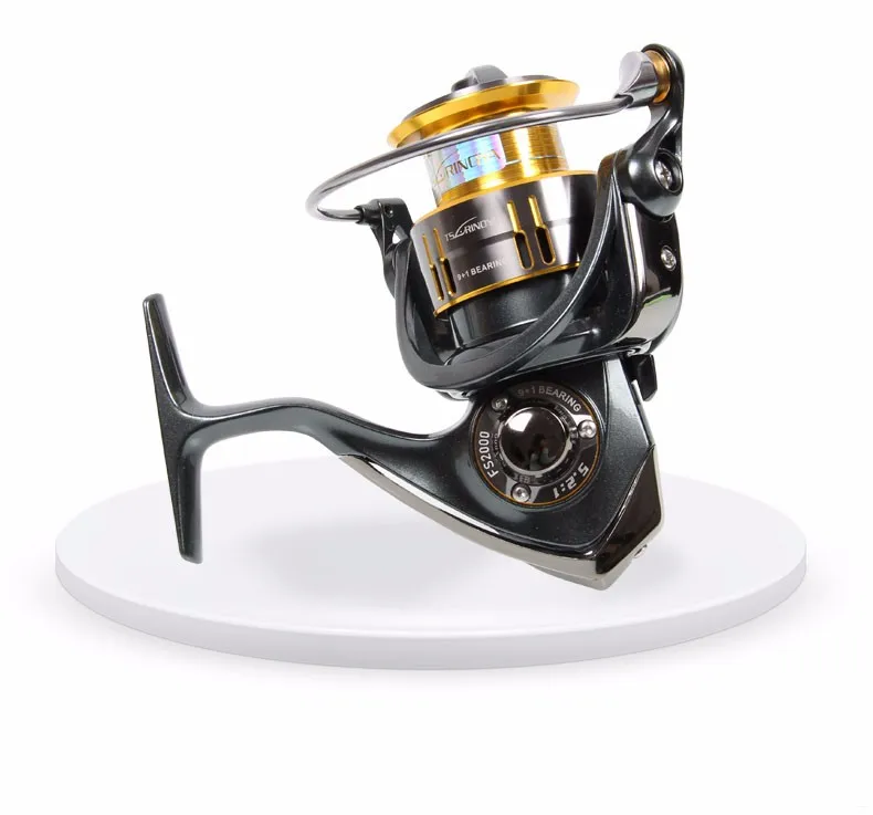 Pesca спиннинговая Рыболовная катушка Tsurinoya FS2000 Deep Spool9+ 1BB 5,2: 1 металлическая катушка с алюминиевой ручкой