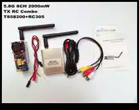100% original Boscam 5.8G 2W 2000mW 8 Channels Wireless Audio Video AV Transmitter TS582000 and Receiver RC305 Combo