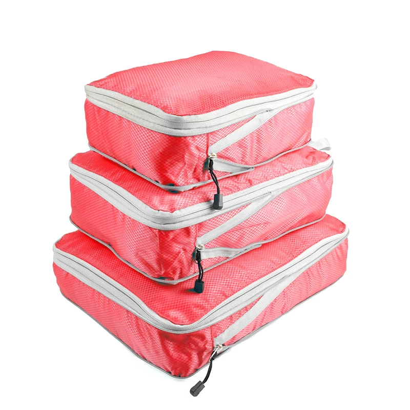 

Quenya 3 Set Packing Cubes Compression Large/Medium/Small Sizes Waterproof Luggage Suitcase Packing Travel Organizers Mesh Bags