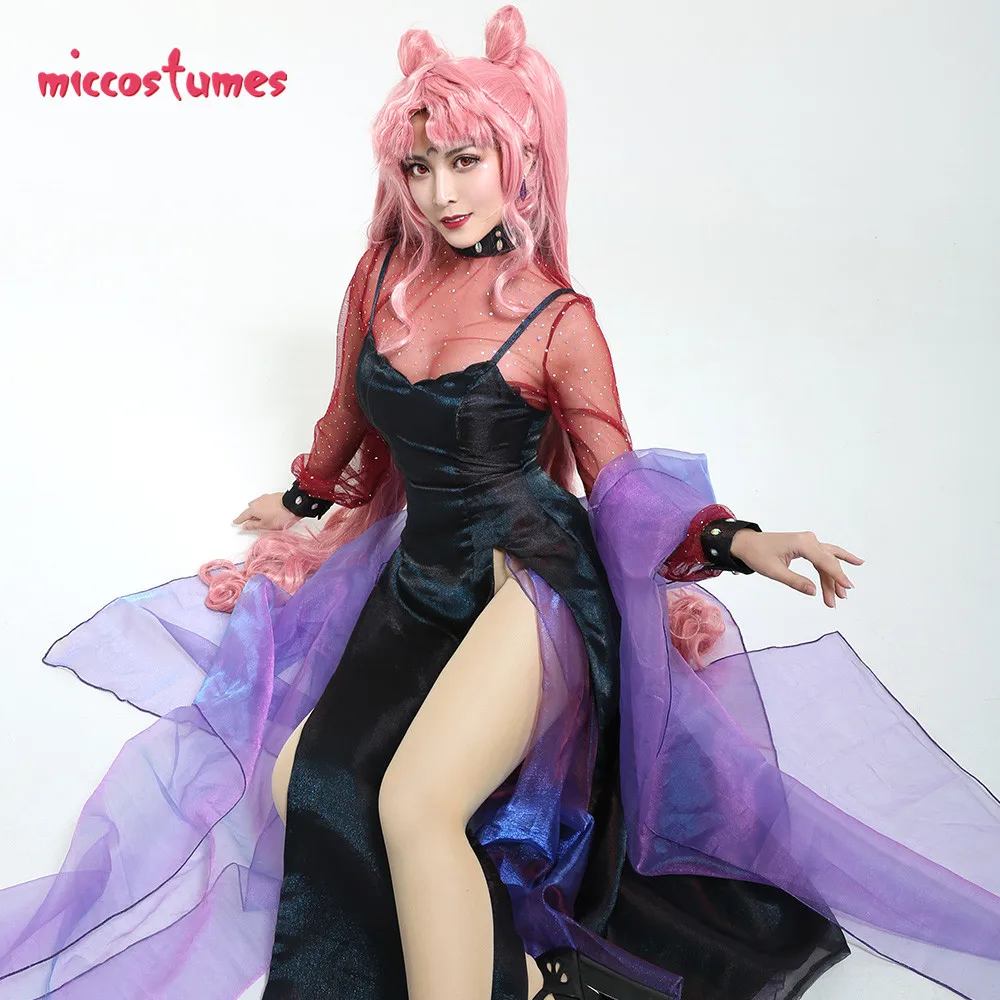 Женский костюм для косплея Sailor Moon Goth Black Lady Chibiusa Tsukino Хэллоуина| |