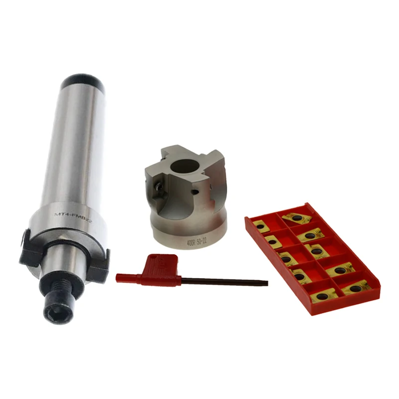 

DGAMDJ MT4 FMB22 M16+ 400R right angle shoulder Face Mill Cutter 50mm 22 4T+10pcs APMT1604 carbide inserts For Milling Tool