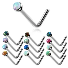 Anneau de Nez en acier chirurgical opale, 1 pièce, Piercing de Nez, clou de Cartilage, bijoux pour le corps