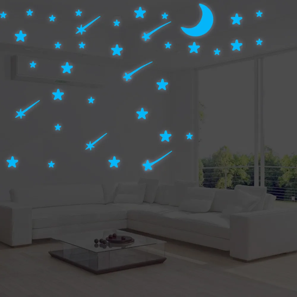 Kids Child Living Room Cartoon Starry Star Luminous Wall Stickers Decor GIFT