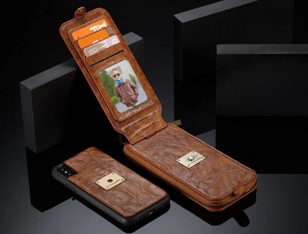 Для Apple IPhone X кожаный чехол-кошелек Caseme флип-чехол для iphone 8, 8 Plus задняя крышка чехол для карт Карманный чехол