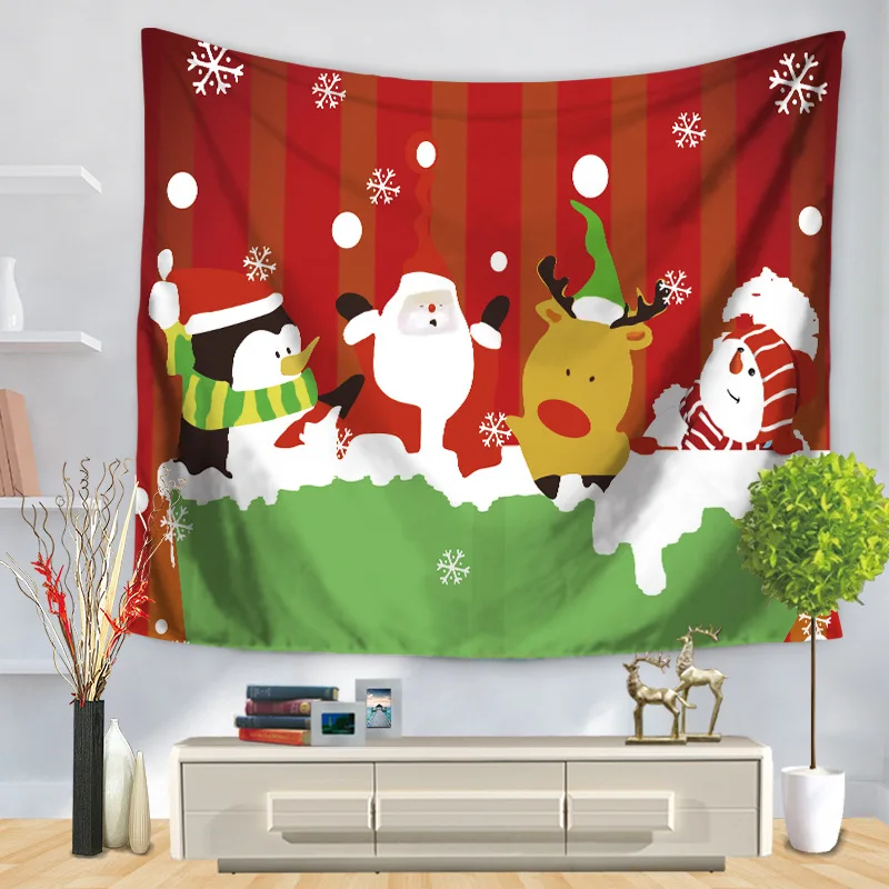 Christmas Series Printed Tapestry Wall Hang Decorations For