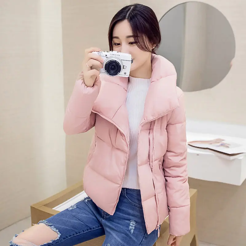 Stand Collar Short Parka Cotton Wadded Womens Winter Jackets Abrigos Mujer Invierno 2019 Coat Women Winter Jacket Women C3740