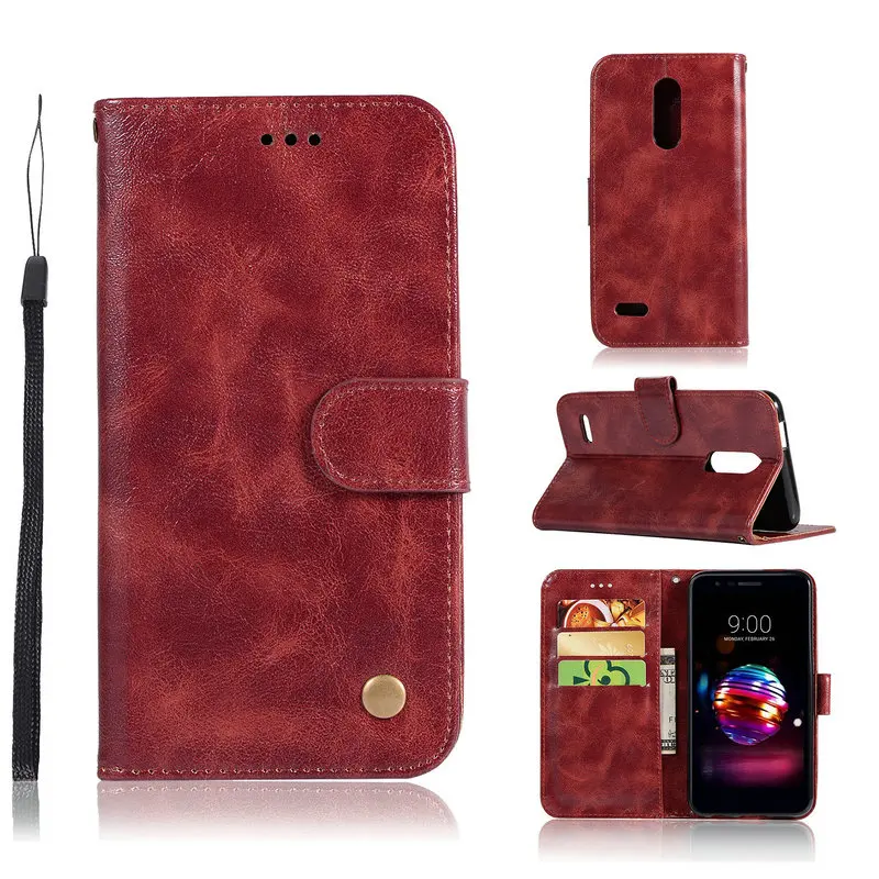 5.0'' Wallet Case for LG Aristo 2 Case Aristo2 Leather