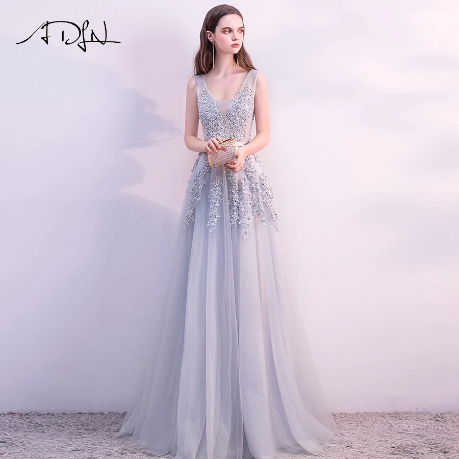 ADLN сексуальное вечернее платье с v образным вырезом Robe De Soiree 2018 Высокое качество