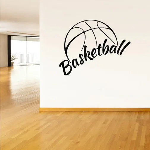 Wall Vinyl Decal Sticker Decals Basketball Ball Basket Sport Word Sign