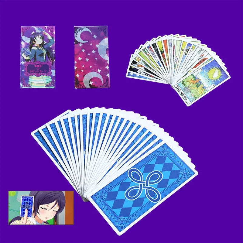 

Takerlama Hot LOVE LIVE! Nozomi Tojo Tarot Cards Cosplay Game One Set 22pcs Major 56 Minor Arcana Key Card Cosplay Props
