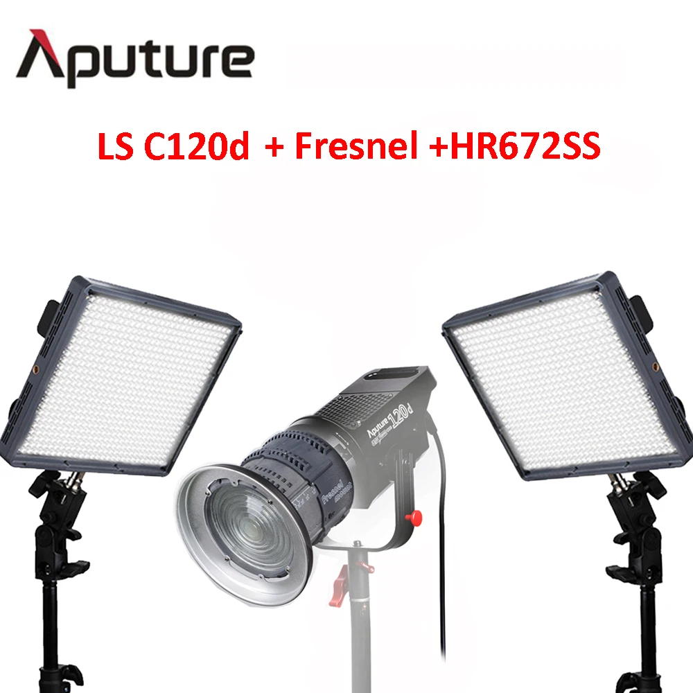 Aputure photography lighting LS C120d Fresnel mount kit +2PCS 672S CRI