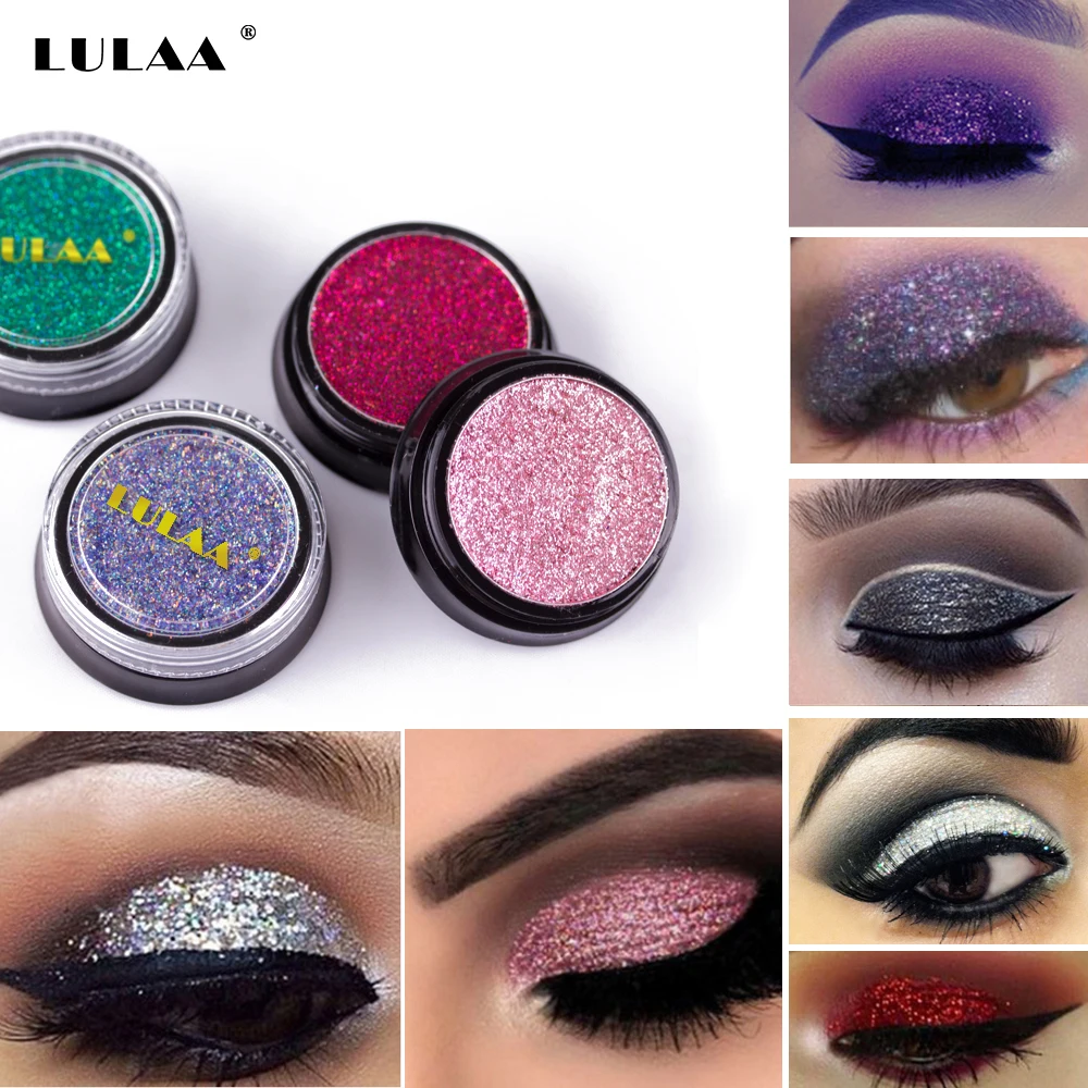 

LULAA 14 Color Shimmer Eye Shadow Glitter Eyeshadow Makeup Sequins Pigment Diamond Shining Eyes Waterproof Long Lasting Shadow