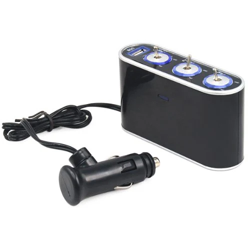 Free shipping 3 Way Car Cigarette Lighter Splitter DC 12V 24V LED Light Switch | Автомобили и мотоциклы