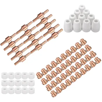 

80Pcs/Set Plasma Cutter Comsumable Torch Electrode Accessory Tips For LG-40 PT-31 CUT40 CUT50 Kit Plasma Cutter Electrodes